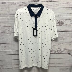 NWT Swannies Golf Shirt with Navy Collar